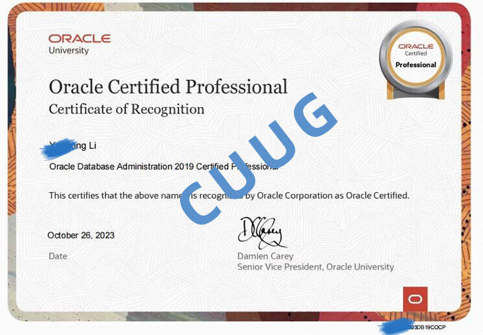 10月26日 CUUG全新發(fā)布Oracle DB 19c OCP證書，專業(yè)模擬培訓(xùn)助力認證